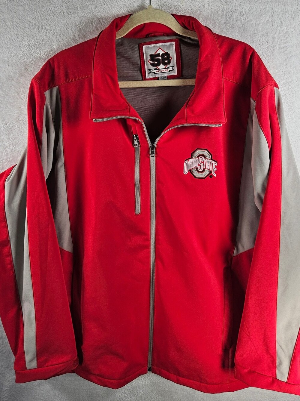 Sports Ohio State Buckeyes Track Jacket Red Gray Men's Size 3XL